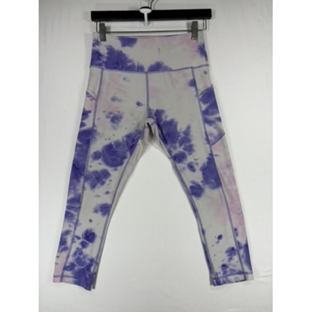 Vogo Athletica Leggings Womens Small Purple Tie Dye Excellent High Waist Pockets